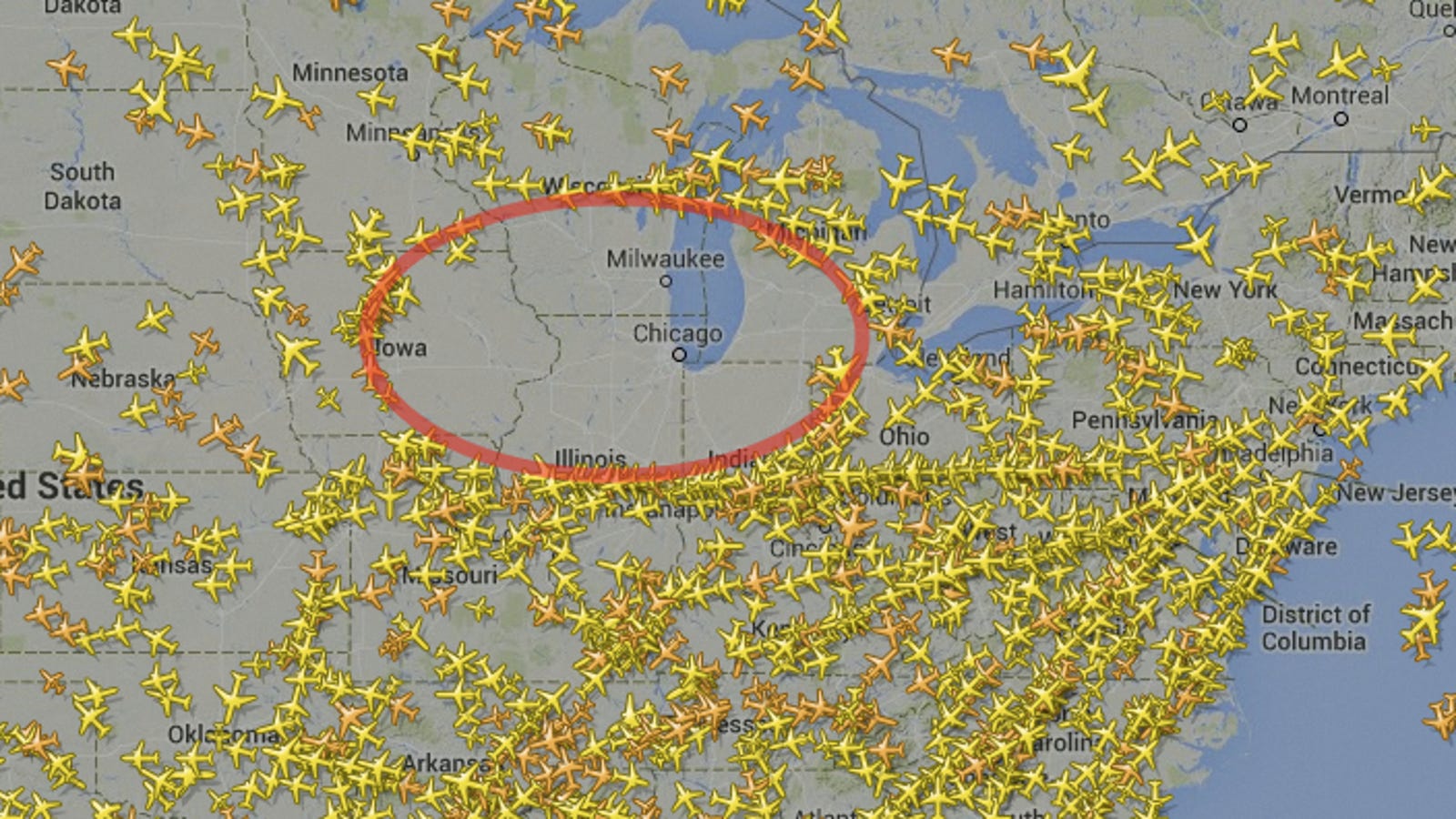 This Map Shows Why Air Traffic In America Is So Screwed