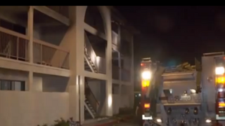 Scene from the early-morning apartment fire in west Phoenix on Sunday