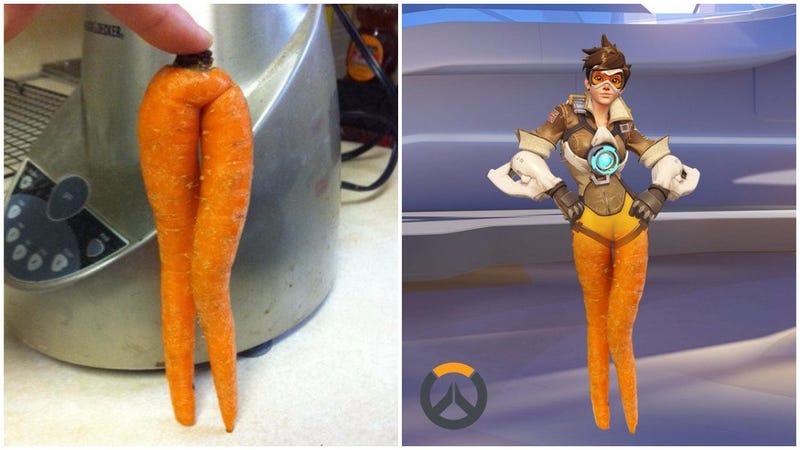 Overwatchs Tracer Photoshopped With A Sexy Carrot