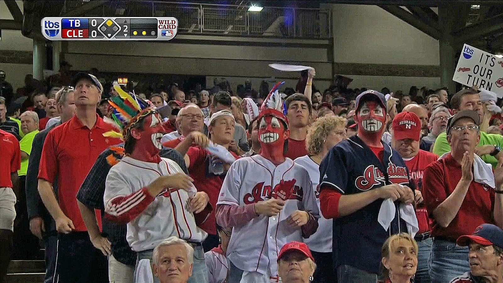 Indians Fans Wear Redface