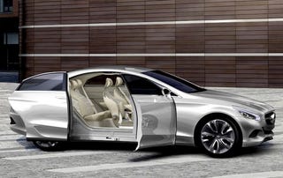Illustration for article titled 2012 Mercedes CLS Previewed By Plug-In Fuel Cell Hybrid Concept With Minivan Doors
