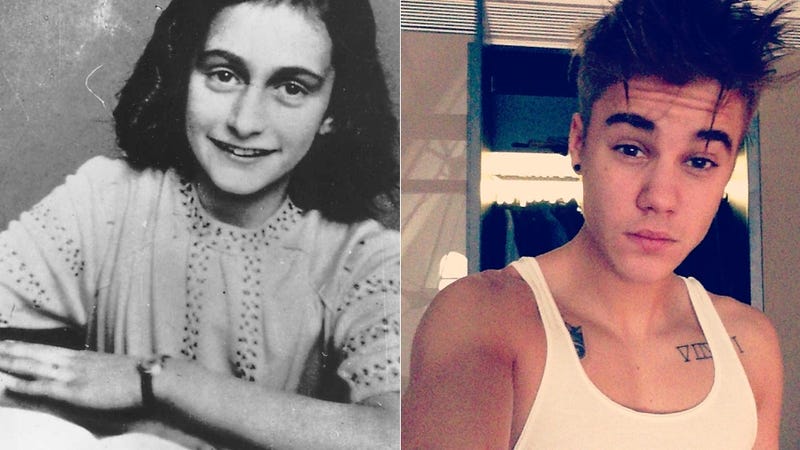 Illustration for article titled Justin Bieber Hopes Anne Frank 'Would Have Been a Belieber'
