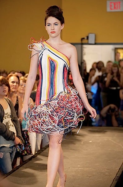 A Dress Made From Computer Wires Is A Tangled Geeky Mess