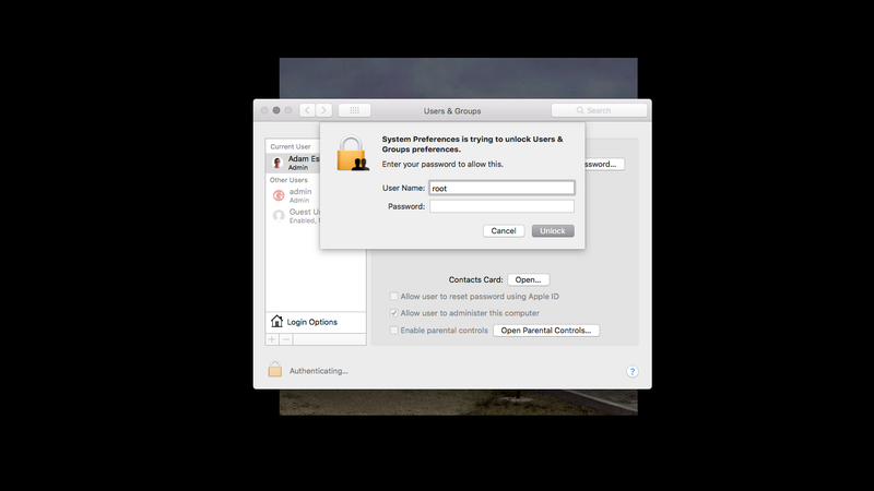 User Tweets significant security issue with macOS High Sierra to Apple Support