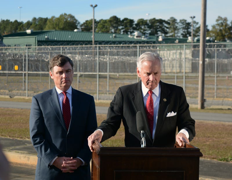 South Carolina Corrections Director Bryan Stirling, left, and Gov. Henry McMaster in November 2017 (AP Photo)