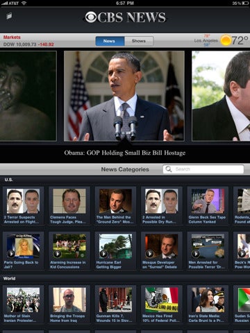 Illustration for article titled CBS News Comes to the iPad, in Thumbnails