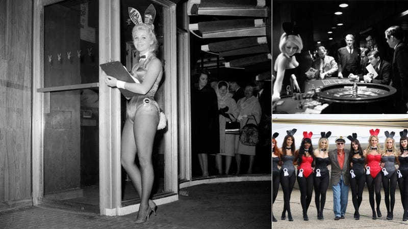 From left to right; a bunny at the New York Club in 1963, a Club in 1967, and the reopening of the London Club in 2011. Images via AP and Getty.