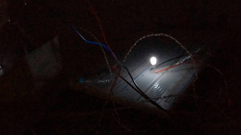 A light powered by the device.