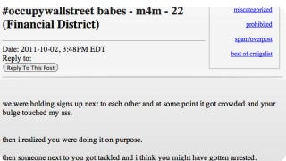 Illustration for article titled If You Went to #OccupyWallStreet, Someone Might Be Looking to Bone You on Craigslist