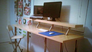 Build A Diy Wide Adjustable Height Ikea Standing Desk On The Cheap