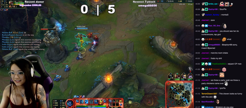 A screenshot from Twitch streamer Mstym’s channel, which CBC reports was affected by the ChatSurge software