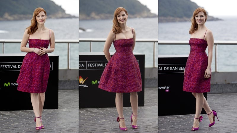 Illustration for article titled BRB Stealing Jessica Chastain's Dress and Shoes