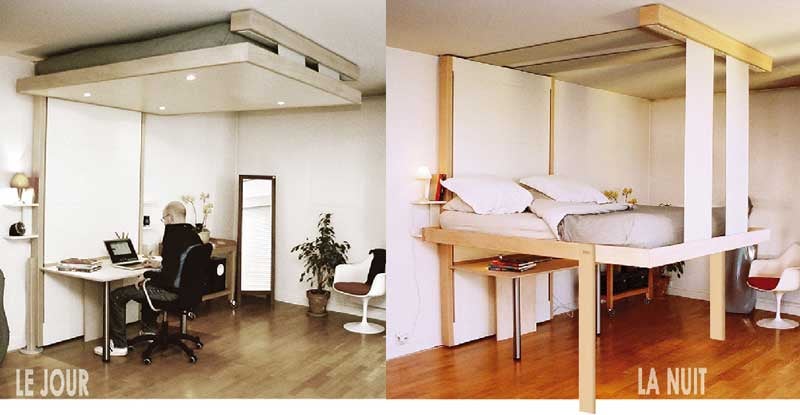 Bedup Saves Space By Storing Your Bed In The Ceiling