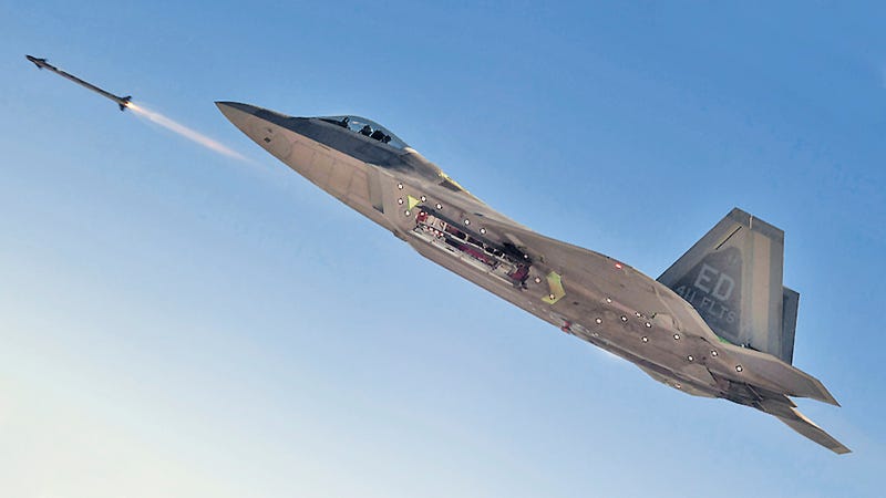 Image result for F-22A with AIM-9X