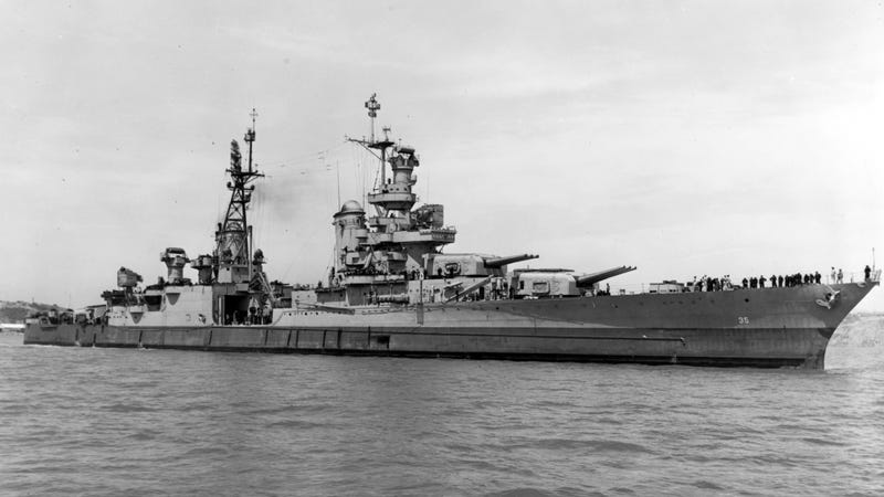 The USS Indianapolis in 1945, taken just 20 days before she was lost with nearly 900 crew members. Credit: US Navy