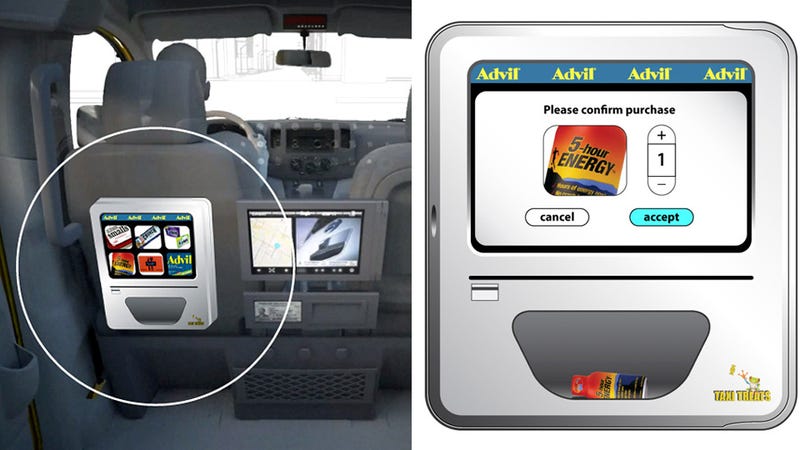 Illustration for article titled Prize-Winning Concept Could Bring Vending Machines To New York Taxis