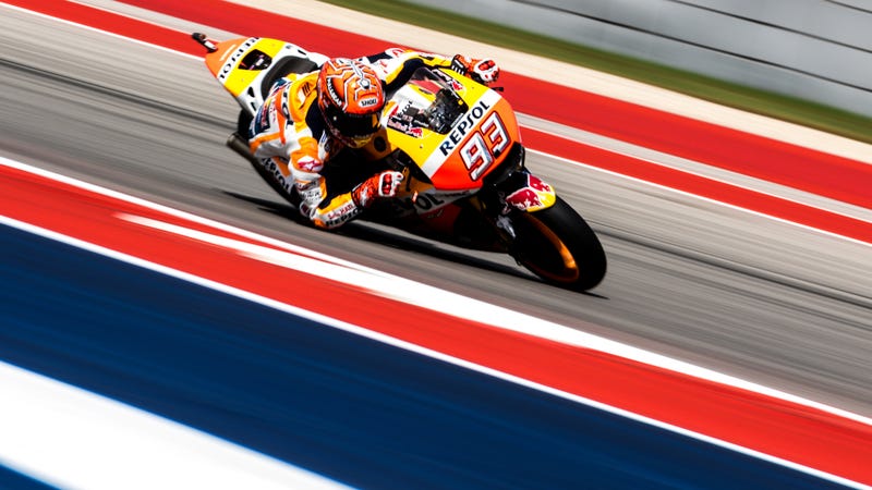 Repsol Honda Team rider Marc Marquez at Circuit of The Americas on Friday. Photo credit: Kurt Bradley