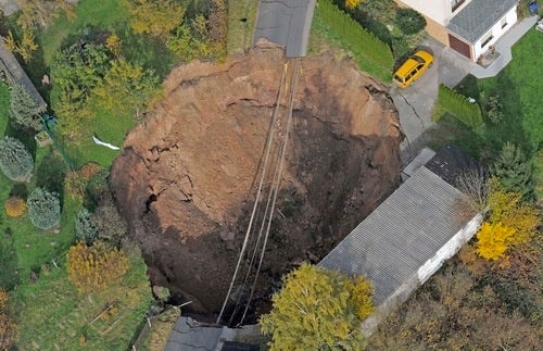 Sinkhole in Schmalkalden, Germany