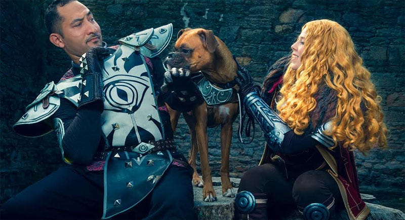 Illustration for article titled Dragon Age Cosplay Is Better With Dogs
