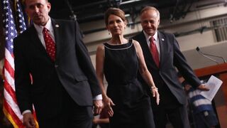 Michele Bachmann heads to the podium. (Getty Images) 