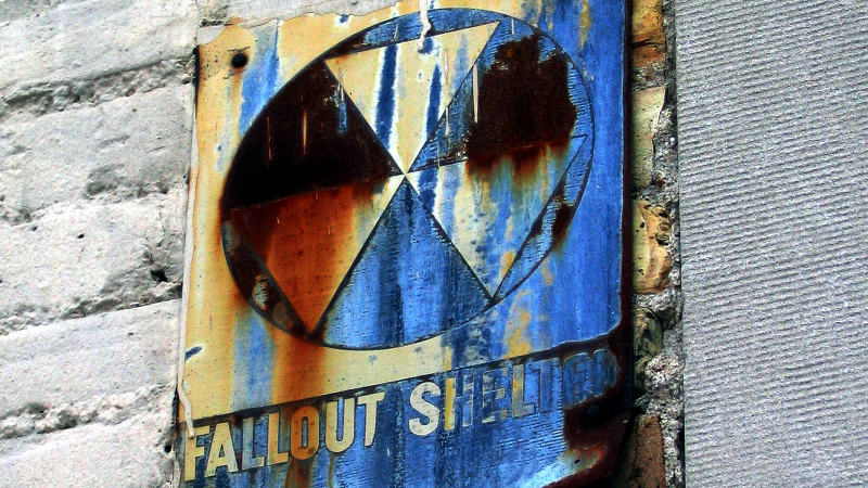 korean war fallout shelter sign