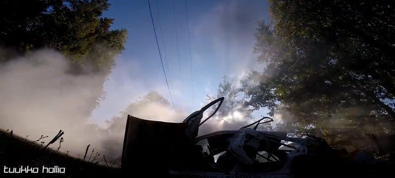 Illustration for article titled Rally Car Takes Perfect Video Selfie After Insane Rollover