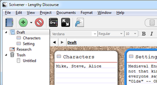 scrivener red text with box