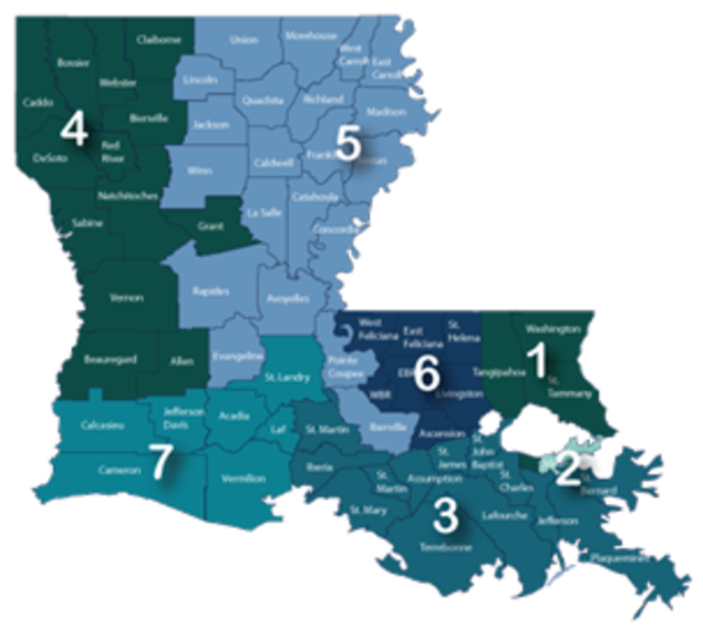 Louisiana political map (NationalJournal.com)