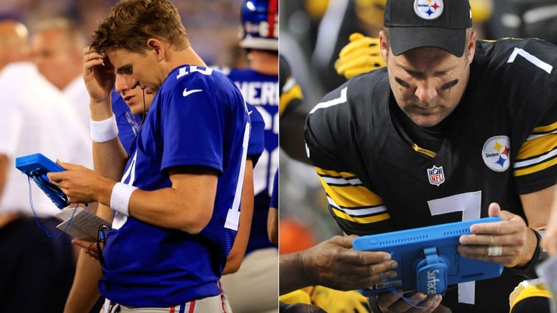 Illustration for article titled NFLers Cannot Figure Out How To Use Tablets