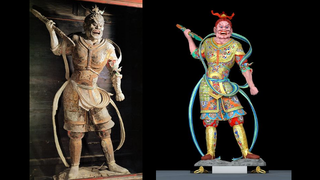 Illustration for article titled The colors on this digitally restored ancient statue are unreal