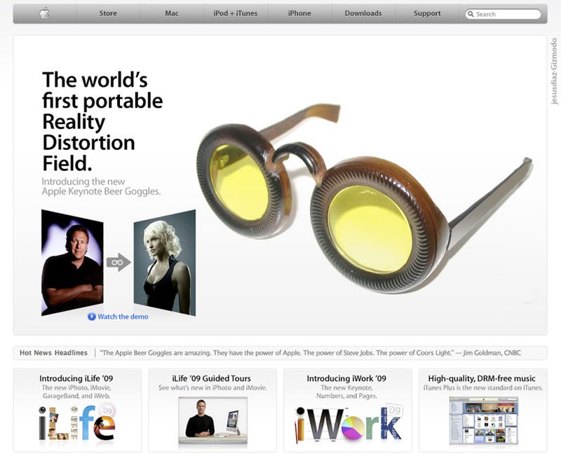 Illustration for article titled Apple Keynote Beer Goggles to Become Obligatory in 2009