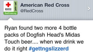 Illustration for article titled How This Drunk Tweet Got Sent From the American Red Cross's Account