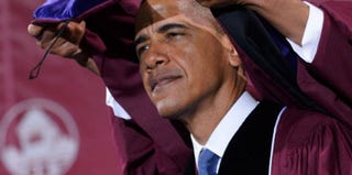 President Obama receives an honorary degree at Morehouse University. (Mandel Ngan/AFP/Getty Images)