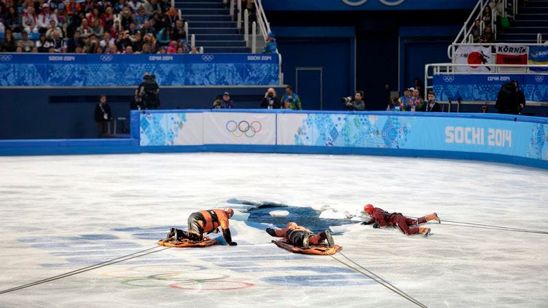 Emergency Crews Attempt To Rescue Olympic Figure Skater Who Fell Through Ice