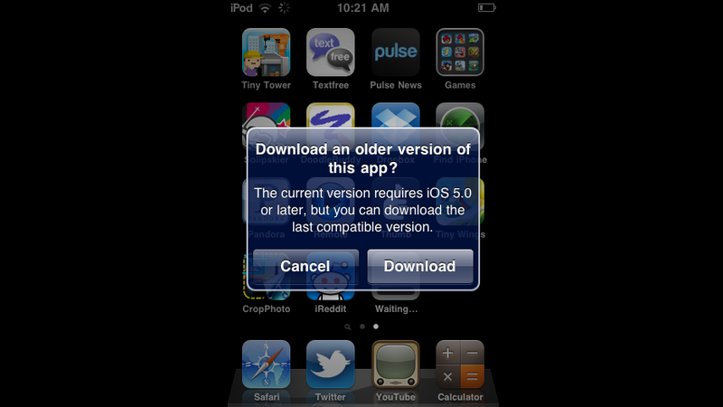 Illustration for article titled Apple Offers 'Last Compatible Versions' of iOS Apps for Ageing Devices