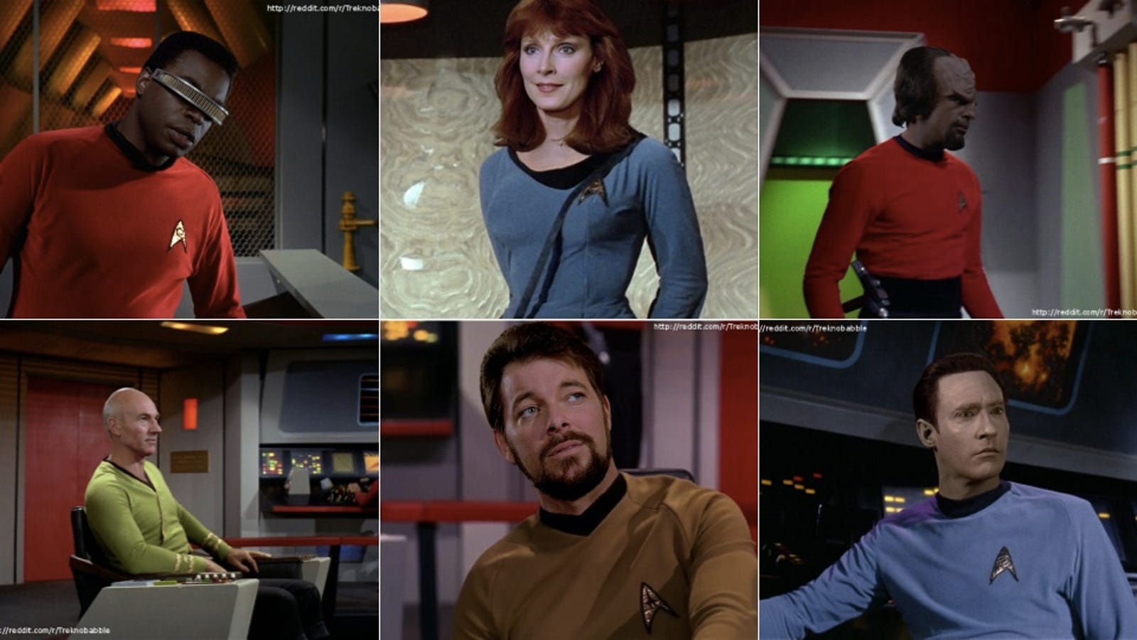 The Star Trek: TNG crew looks amazing in Original Series uniforms