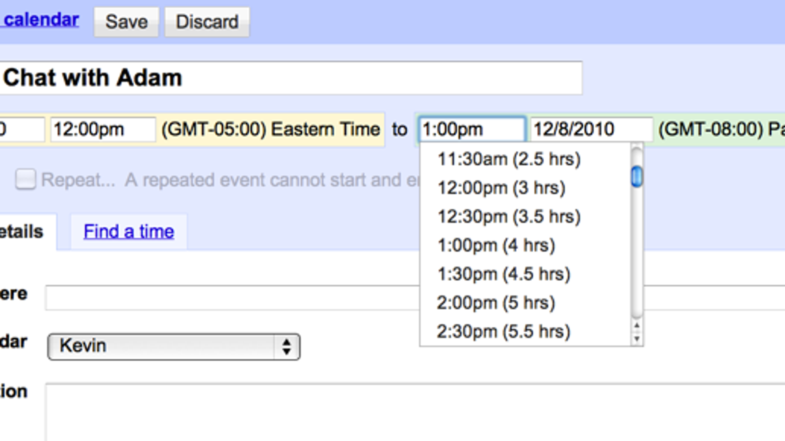 Google Calendar's Event Time Zones Avoid Cross-Country Time Confusion