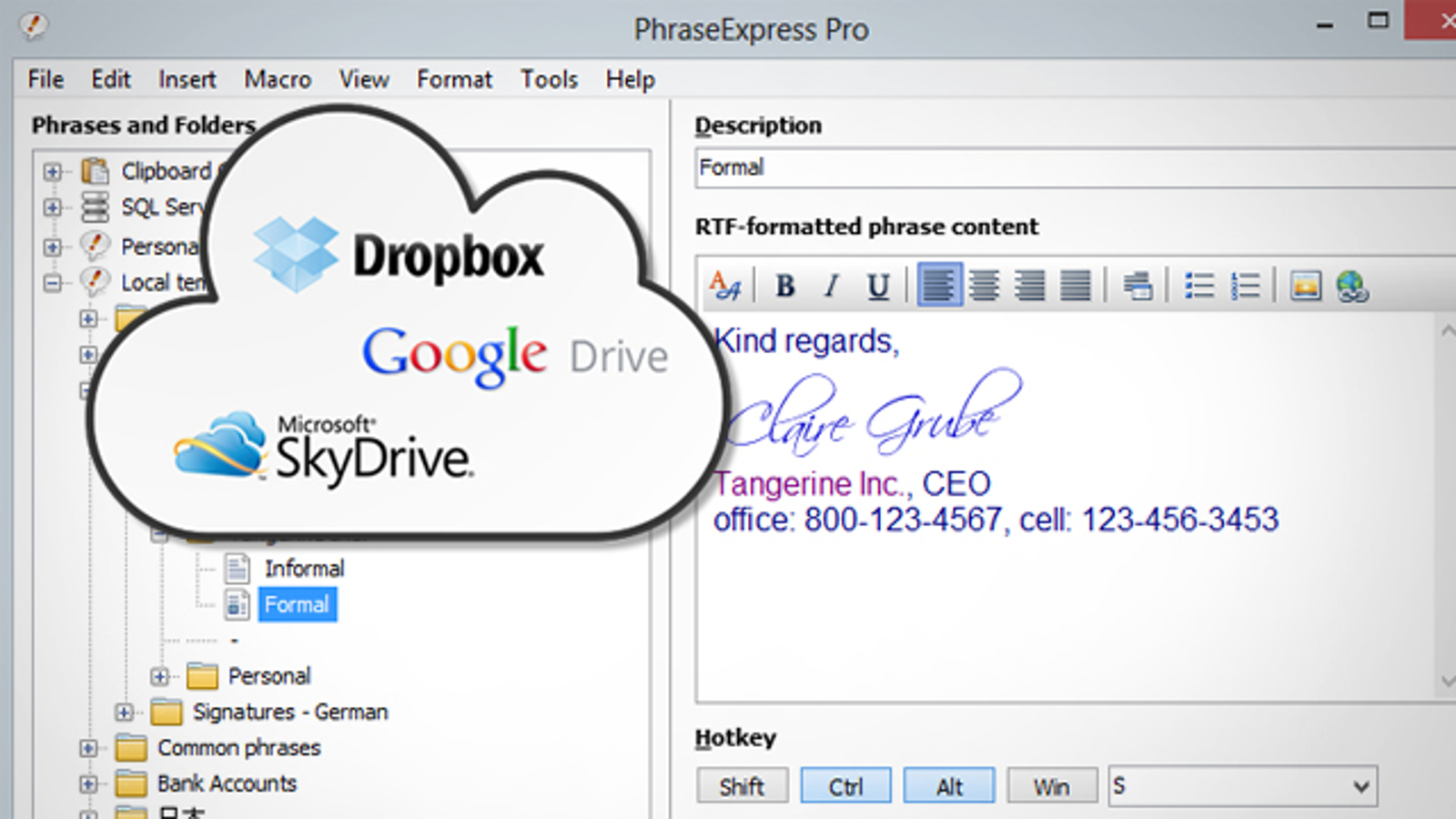 phraseexpress launch browser