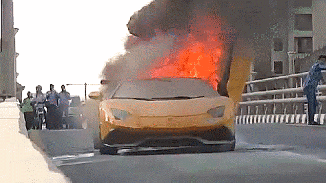 Clueless Lamborghini Driver In Dubai Revs Car While It
