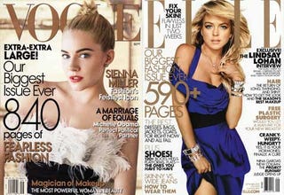 Illustration for article titled Shameless September Ladymags: 'Elle' Vs. 'Vogue'