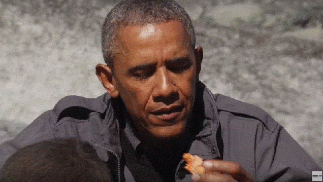 Watch Bear Grylls Feed President Obama A Nasty Old Piece Of Salmon He Found By A River