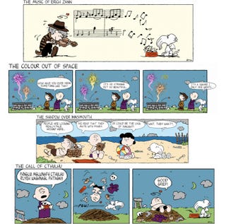 Illustration for article titled What if Charles Schulz illustrated H.P. Lovecraft?