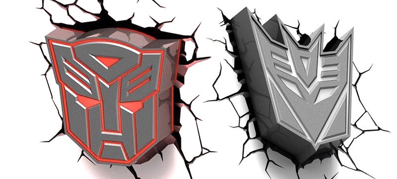 There's No Better Way To Decorate Than With a Glowing Transformers Logo