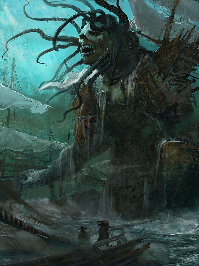 dystopian Cthulu Mythos creature | Fantasy concept art, Sea monster art ...