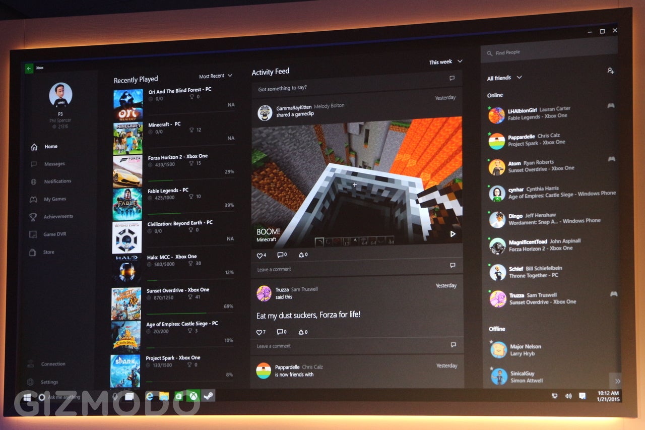 Microsoft's New Xbox App Brings Game DVR And Chat To Your PC | Gizmodo ...