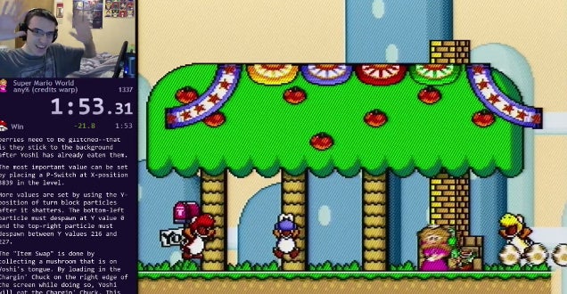 How do you get to the negative world in Super Mario Bros?