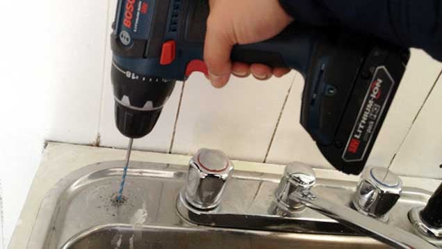 drilling stainless steel kitchen sink