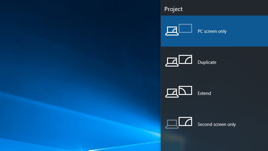 set screen to default duplicate windows 10