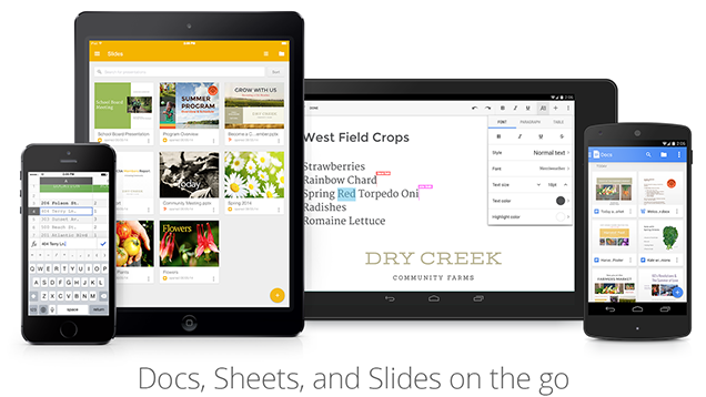 Google Updates Drive And Docs Apps For Android Sharing and iPad Table Editing
