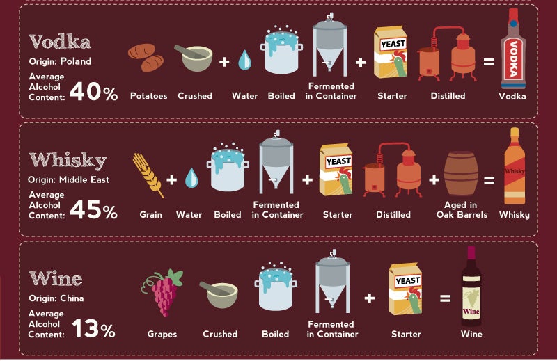 Neat Infographic Shows How Alcoholic Beverages Are Made Around The World  Gizmodo Australia